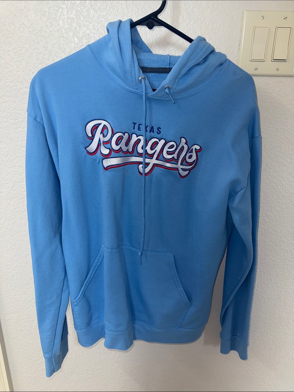 Texas Rangers Light Blue Pullover Hoodie